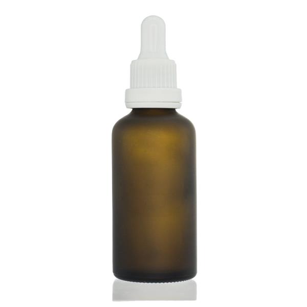 Amber Frosted Gloss Bottle with White Dropper