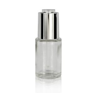 Button Dropper Glass Bottle Silver Down Lock