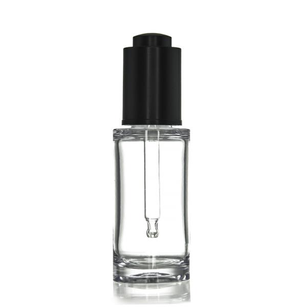Button Dropper Plastic Bottle Matte Black