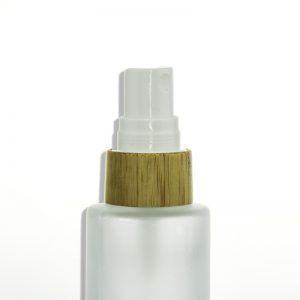 Bamboo Frost Glass Bottle with Fine Mist