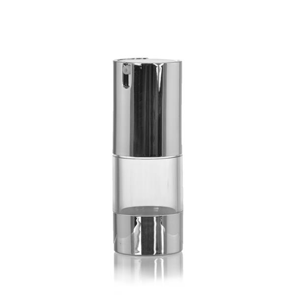 Clear Airless Bottle with Silver Pump