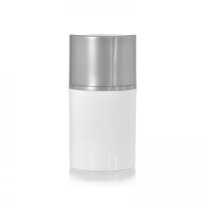 White and Silver Airless Bottle