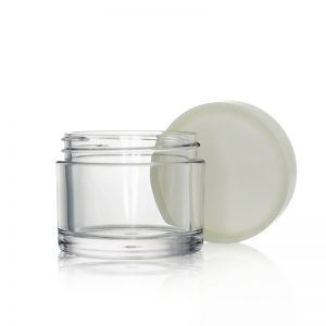 Round Clear PETG Jar with Natural Cap 50g