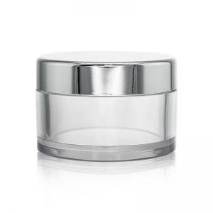 Round Clear PETG Jar with Silver Cap 50g