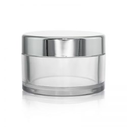 Round Clear PETG Jar with Silver Cap 50g