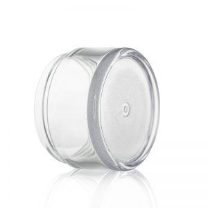 Round Clear PETG Jar with White Cap 100g
