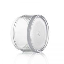 Round Clear PETG Jar with White Cap 100g