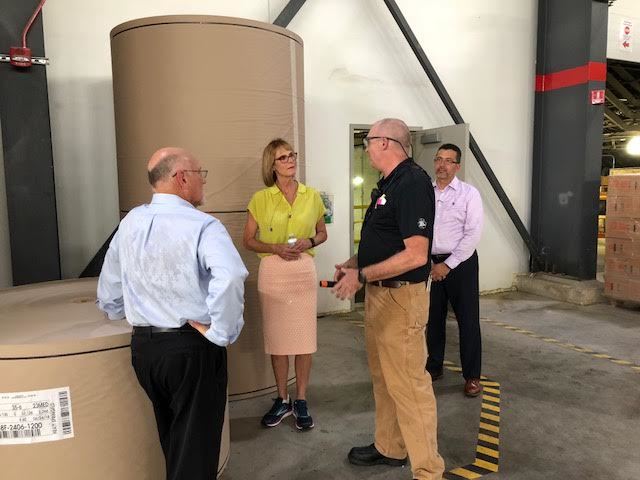 Indiana Lt. Governor Suzanne Crouch tours Pratt Industries Valparaiso