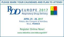 Pulmonary and Nasal Drug Delivery Experts to attend RDD Europe 2017