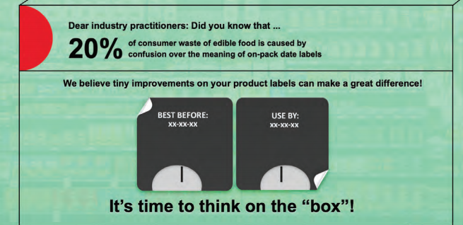 On-pack date labels and storage guidance to support consumers in reducing food waste