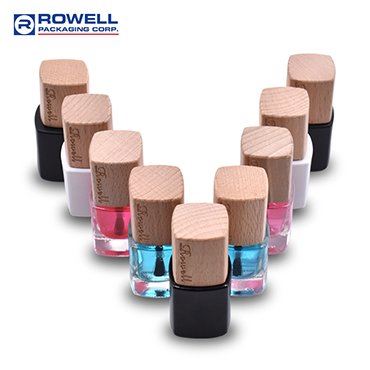 Square Gel Nail Polish Bottle with Wooden Cap
