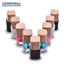 Square Gel Nail Polish Bottle with Wooden Cap
