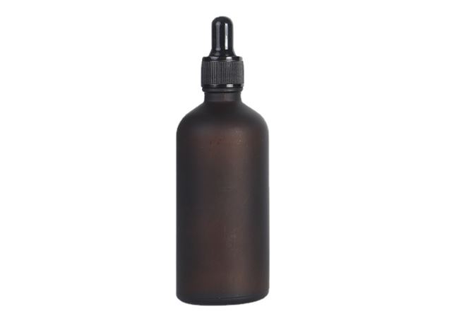 Round Amber Glass Bottle