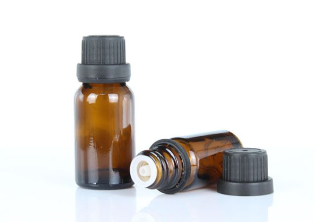 Frosted Amber Glass Bottle
