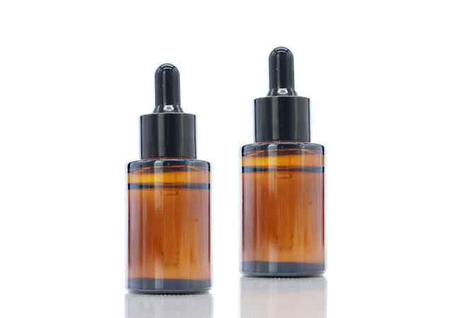 Amber Glass Bottle with Aluminum Dropper