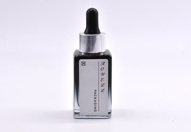 Square Gradient Black Glass Bottle