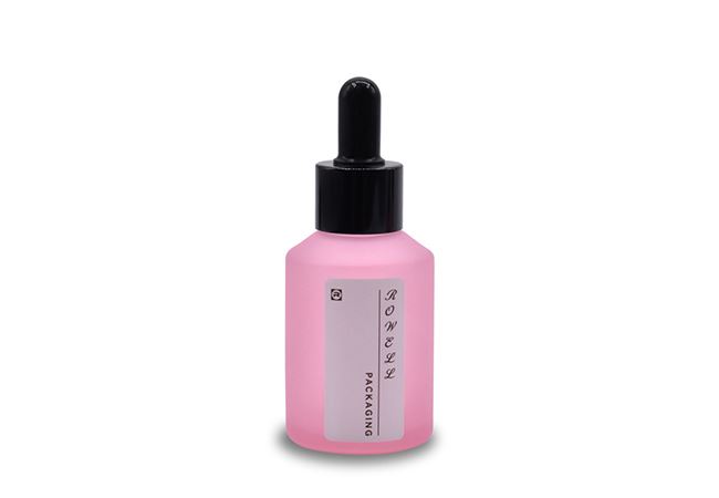 Matte Pink Glass Serum Bottle