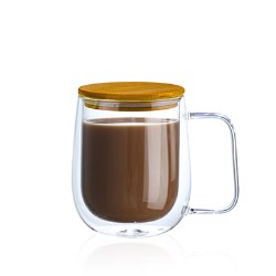 Double-Wall Heat-Resistant Borosilicate Glass Cup for Office Use