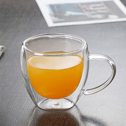 High Borosilicate Transparent Coffee Cup with Handle