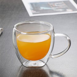 High Borosilicate Transparent Coffee Cup with Handle
