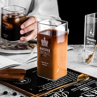 500ml (16oz) Square-Shaped Glass Cup