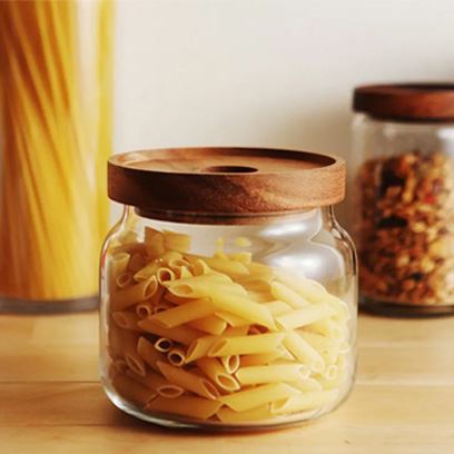 High Borosilicate Sealed Glass Jar with Bamboo Lid