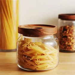 High Borosilicate Sealed Glass Jar with Bamboo Lid