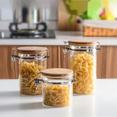 Round Glass Jar with Optional Capacity