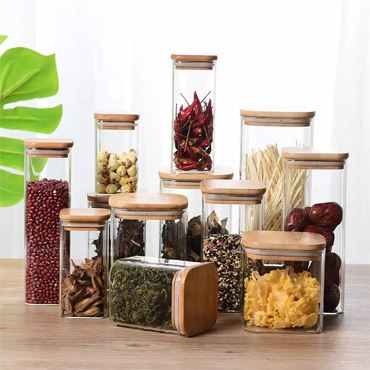 Square Glass Jar for Food Storage