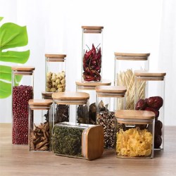 Square Glass Jar for Food Storage