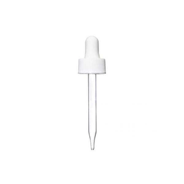 1 oz White Glass Dropper (20-400) (Ribbed)