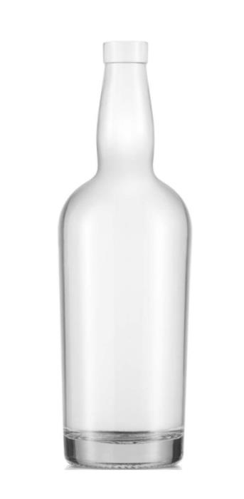 750ml Rounded Clear Glass Bottle