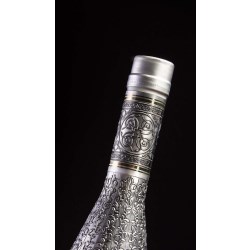 Luxury All-Over Embossed Silver Label for Glass Bottle