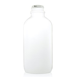 4 oz Matte White Boston Round Glass Bottle with 22-400 Neck Finish