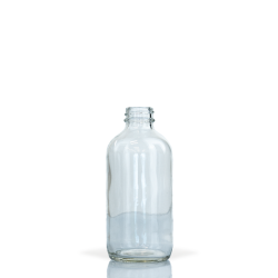  8 oz Clear Boston Round Glass Bottle with 28-400 Neck Finish
