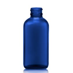 4 oz Cobalt Blue Boston Round Glass Bottle with 24-400 Neck Finish