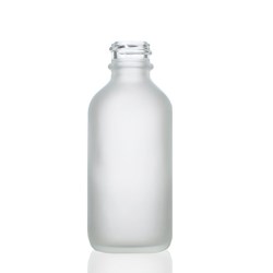 2 oz Frosted Boston Round Glass Bottle with 20-400 Neck Finish