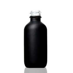 2 oz Matte Black Boston Round Glass Bottle with 20-400 Neck Finish