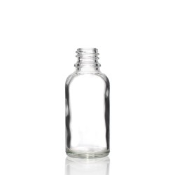 30 ml Clear Euro Round Glass Bottle with 18-DIN Neck Finish