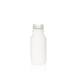 15 ml Glossy White Euro Round Glass Bottle with 18 DIN Neck Finish