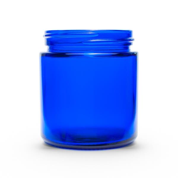 4 oz 58-400 Cobalt Blue Glass Straight Sided Round Jar