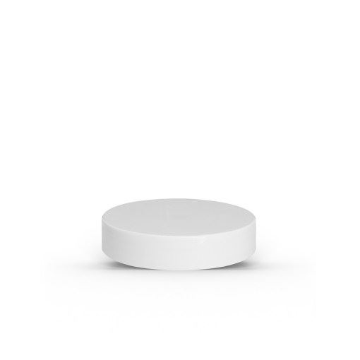 White 48-400 PP Smooth Skirt Lid with Liner