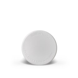 50-400 White Child-Resistant (PDT Outer Text Instruction) Smooth Skirt Lid with Foam Liner