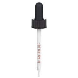 2 oz Black Medical Grade Graduated Glass Dropper (20-400) (Ribbed)