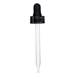 2 oz Black Glass Dropper (20-400) (Semi-Ribbed)