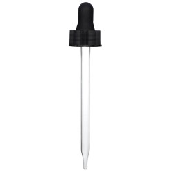 4 oz Black Glass Dropper (22-400) (Semi-Ribbed)