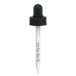 4 oz Black Graduated Glass Dropper (24-400) (Ribbed)