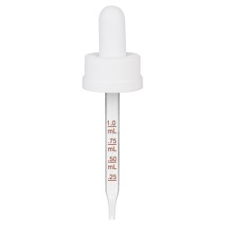 0.5 oz White Child Resistant Graduated Medical Glass Dropper (18-400)