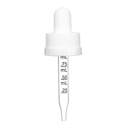 10 ml White Child Resistant Graduated Glass Dropper (18-400)