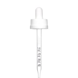 2 oz White Child Resistant Graduated Glass Dropper (20-400)